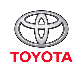 Toyota logo with a silver oval emblem above bold red TOYOTA text on a white background, emphasising exclusive Toyota taxi specials.