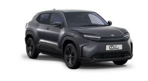 A sleek, dark grey compact SUV with a modern design, LED headlamps, black alloy wheels, and Cab Direct branding on the front number plate, ideal for taxi use, displayed on a white background.