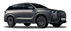 Side-angle view of a grey Haval H6 taxi.