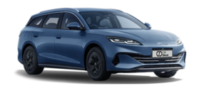 Blue BYD Atto 3 taxi.