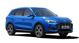 Blue MG ZS cab.