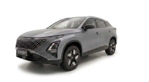 Grey Omoda taxi, front three-quarter view.